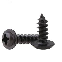50 100 200 pcs M1.4 M1.7 M2 M2.5 M3  M3.5 M4 PWA  Mini Black Steel Phillips PWA Cross Round Head Self Tapping Screws with Washer
