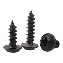 50 100 200 pcs M1.4 M1.7 M2 M2.5 M3  M3.5 M4 PWA  Mini Black Steel Phillips PWA Cross Round Head Self Tapping Screws with Washer