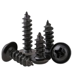 50 100 200 pcs M1.4 M1.7 M2 M2.5 M3  M3.5 M4 PWA  Mini Black Steel Phillips PWA Cross Round Head Self Tapping Screws with Washer