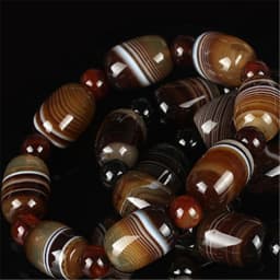 Natural Brazilian Silk Wrapped Agate Bucket Bead Bracelet Unisex Lutong National Style Jewelry for Men And Women