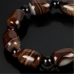Natural Brazilian Silk Wrapped Agate Bucket Bead Bracelet Unisex Lutong National Style Jewelry for Men And Women