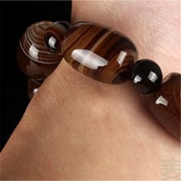 Natural Brazilian Silk Wrapped Agate Bucket Bead Bracelet Unisex Lutong National Style Jewelry for Men And Women