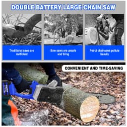 16 Inch Cordless Electric Chainsaw with 2 Battery and Charger,Brushless Handheld Powered Chainsaw for Wood Cutting Tree Pruning
