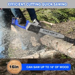 16 Inch Cordless Electric Chainsaw with 2 Battery and Charger,Brushless Handheld Powered Chainsaw for Wood Cutting Tree Pruning
