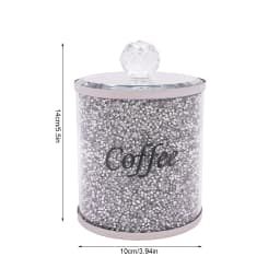 3 pcs Glass Canisters Coffee Sugar Tea Container Crushed Cereal Flour and Canning Diamond Inlay Storage Jar