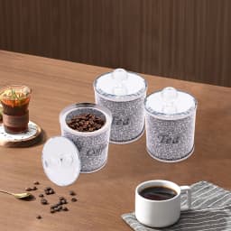 3 pcs Glass Canisters Coffee Sugar Tea Container Crushed Cereal Flour and Canning Diamond Inlay Storage Jar