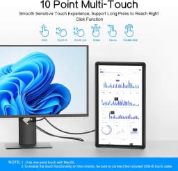 UPERFECT 15.6 Portable Monitors 1080P Touch Screen Gaming Displays 60Hz IPS Monitors For PS5/4/3 Switch Laptop PC Mac Xbox