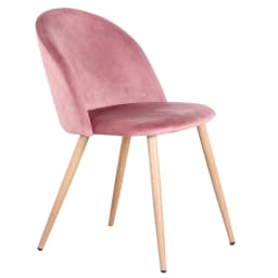Set Of 4 / 6 Dining Chairs With Soft Velvet And Metal Feet Suitable for Kitchen Dining Room Living Room Lounge(Pink/Green/Blue))