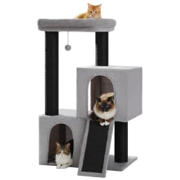 Cat Tree Tower with Large Cat Scratching Post Extremely Large Double Cave Fully Sisal Covered Suitable for Large Cats