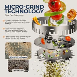 Continuous Feed Garbage Disposal with Sound Reduction,1/2 HP Stainless Steel Food Waste Grinding System,Power Cord Included