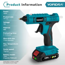 YOFIDRA 260° Hot Glue Gun 100W High Temperature Electric Mini Glue Guns Thermo Repair Power Tool For Makita 18-21V Battery Pin
