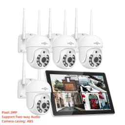 Hiseeu 3/5MP 10.1" Monitor 10CH NVR CCTV IP Camera Surveillance System Set Night Vision P2P Wireless Security PTZ Cameras Kit ﻿