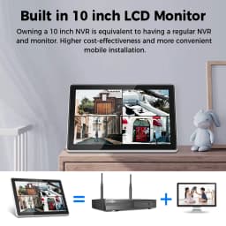 Hiseeu 3/5MP 10.1" Monitor 10CH NVR CCTV IP Camera Surveillance System Set Night Vision P2P Wireless Security PTZ Cameras Kit ﻿