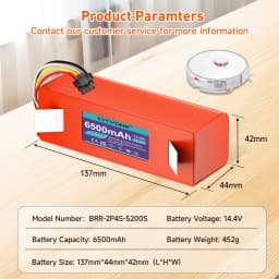 14.4V 6700mAh Robotic Vacuum Cleaner Replacement Battery For Xiaomi Roborock S55 S60 S65 S50 S51 S5 MAX S6 Parts BRR-2P4S-5200S