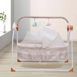 Electric Baby Cradle Auto Swing Rocker Cot Infant Sleeping Bed Swing Crib Kit Timer+Bluetooth Music+Mat+Pillow 5Gears Adjustable