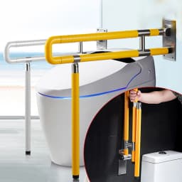 Folding Stainless Steel Toilet Safety Handrail Wall Mounted Luminous Bathroom Handrail