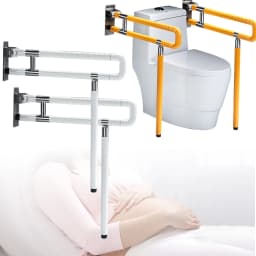 Folding Stainless Steel Toilet Safety Handrail Wall Mounted Luminous Bathroom Handrail