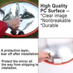 Convex Road Mirror,30/45/60cm Convex Mirror Unbreakable Road Traffic Safety Mirror,130 Degree Wide Angle Blind Spot Mirror
