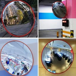 Convex Road Mirror,30/45/60cm Convex Mirror Unbreakable Road Traffic Safety Mirror,130 Degree Wide Angle Blind Spot Mirror