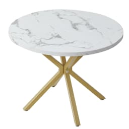 EGOONM Modern Luxury Dining Table Imitation Marble Effect Household Round Dining Table Simple Cafe Tables Home Furniture 100CM