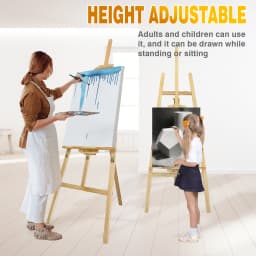 Studio Easel 1.75m Foldable Wooden A Frame Painting Painter Drawing Stand Board 69 Inch Art Display Easel Artist Wedding Craft