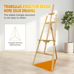 Studio Easel 1.75m Foldable Wooden A Frame Painting Painter Drawing Stand Board 69 Inch Art Display Easel Artist Wedding Craft