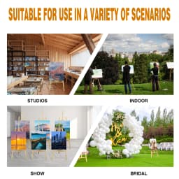 Studio Easel 1.75m Foldable Wooden A Frame Painting Painter Drawing Stand Board 69 Inch Art Display Easel Artist Wedding Craft