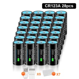 CITYORK CR123A Battery 2550mWh 3.7V Rechargeable Li-ion 16340 Batteries 16350 RCR123 Batter For LED Flashlight +USB Type-c Cable