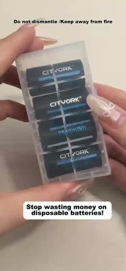 CITYORK CR123A Battery 2550mWh 3.7V Rechargeable Li-ion 16340 Batteries 16350 RCR123 Batter For LED Flashlight +USB Type-c Cable