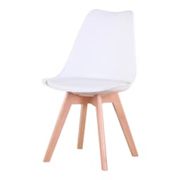 Set of 4 / 6 Mid-Century Dining Chairs Modern Style Plastic DAW Shell Dining Arm Chair Lounge Chair with Wooden Legs for Kitchen