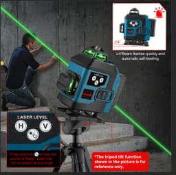ONEVAN 360° Self-Leveling 16 Lines 4D Laser Level Green Line Horizontal & Vertical Powerful Laser Level Green Beam Laser Level