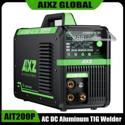 AIXZ 220V 200A 5 in 1 AC/DC TIG Aluminum Welding Machine ARC MMA/Pulse HF TIG Multi-process Welder 2T/4T Spot Hot Start Arc Force Anti-Stick VRD IGBT Inverter Welders AIT200P