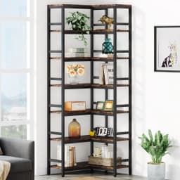 Tribesigns 7 Tier Tall Corner Bookshelf, 78.74”Industrial Corner Etagere Bookcase