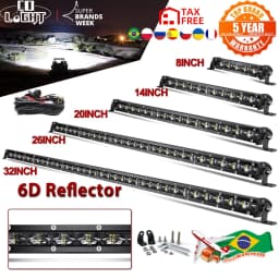 CO LIGHT 6D Slim Led Light Bar 12V 8" 14" 20" 26" 32" 38" 44" 50" inch Spot Flood Combo For SUV 4X4 Off Road LED Work Light Lamp