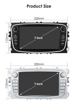 2 Din Carplay Android12 Car Radio For Ford/Focus/S-Max/Mondeo 9/GalaxyC-Max Car Multimedia Player Navigation GPS WiFi 7862