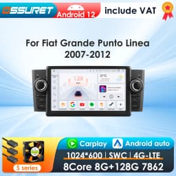 AI Voice CarPlay 2Din Android 12 Android Auto Radio For FIAT Grande Punto Linea 2007-2012 Car Multimedia GPS 4G autoradio NO DVD
