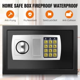 DayPlus Digital Safe Box Large Capacity Safety Electronic Security Steel Money Cash Home Office,Keypad&2 Override Keys&4 Bolt