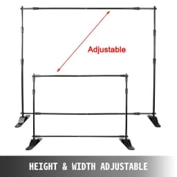 SucceBuy 3x2.4M Backdrop Background Stand Adjustable Telescopic Backdrop Banner Stand for Photocall Video Wedding Event Party