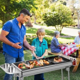 Charcoal Grills Stainless Steel Grill BBQ Tools Sets Cooking Utensils Kit For Picnic Camping Party