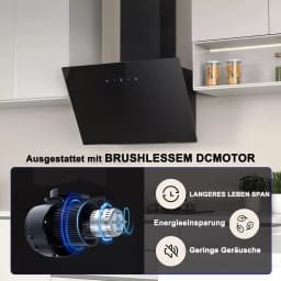 Extractor Wall 60cm Exhaust Air Recirculation Touch Display glass A++ LEDs Kitchen Hood YYWH0460