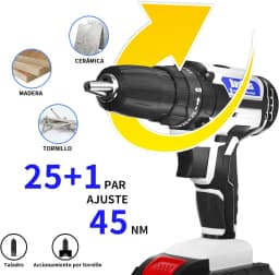 DayPlus 21V Cordless Drill Driver,Electric Cordless Screwdriver 45Nm with 1500mAh Battery, 2 Speeds, 29CS Accessories