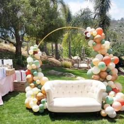Circle Balloon Arch Frame Round Backdrop Stand Gold Metal for Wedding Party Birthday Bridal Baby Shower Graduation Decoration
