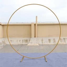 Circle Balloon Arch Frame Round Backdrop Stand Gold Metal for Wedding Party Birthday Bridal Baby Shower Graduation Decoration