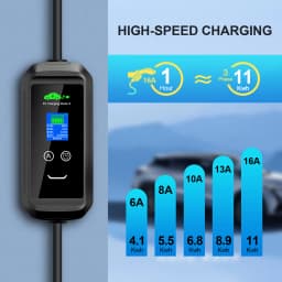 Kolanky 11KW 16A 3P Portable EV Charger Wallbox Wallmount IEC 62196 Type2 Plug Tuya APP WIFI Charging Electric Vehicle Cable 5M