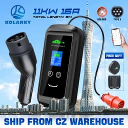 Kolanky 11KW 16A 3P Portable EV Charger Wallbox Wallmount IEC 62196 Type2 Plug Tuya APP WIFI Charging Electric Vehicle Cable 5M