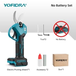 YOFIDRA Brushless Electric Scissors 30MM 2Gears Cordless Fruit Tree Branch Pruner Shear Power Tools For Makita 21V Battery Pin