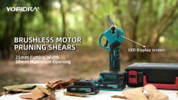 YOFIDRA Brushless Electric Scissors 30MM 2Gears Cordless Fruit Tree Branch Pruner Shear Power Tools For Makita 21V Battery Pin