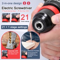 2in1 Lithium Drill Electric Screwdriver Power Tool 16.8V 45Nm Torque Brushless Motor Screw Driver for Home Appliances Furniture