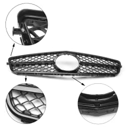 Artudatech AMG Black Front Bumper Grille Grill Fit C-Class Benz W204 C300 C350 2008-2014