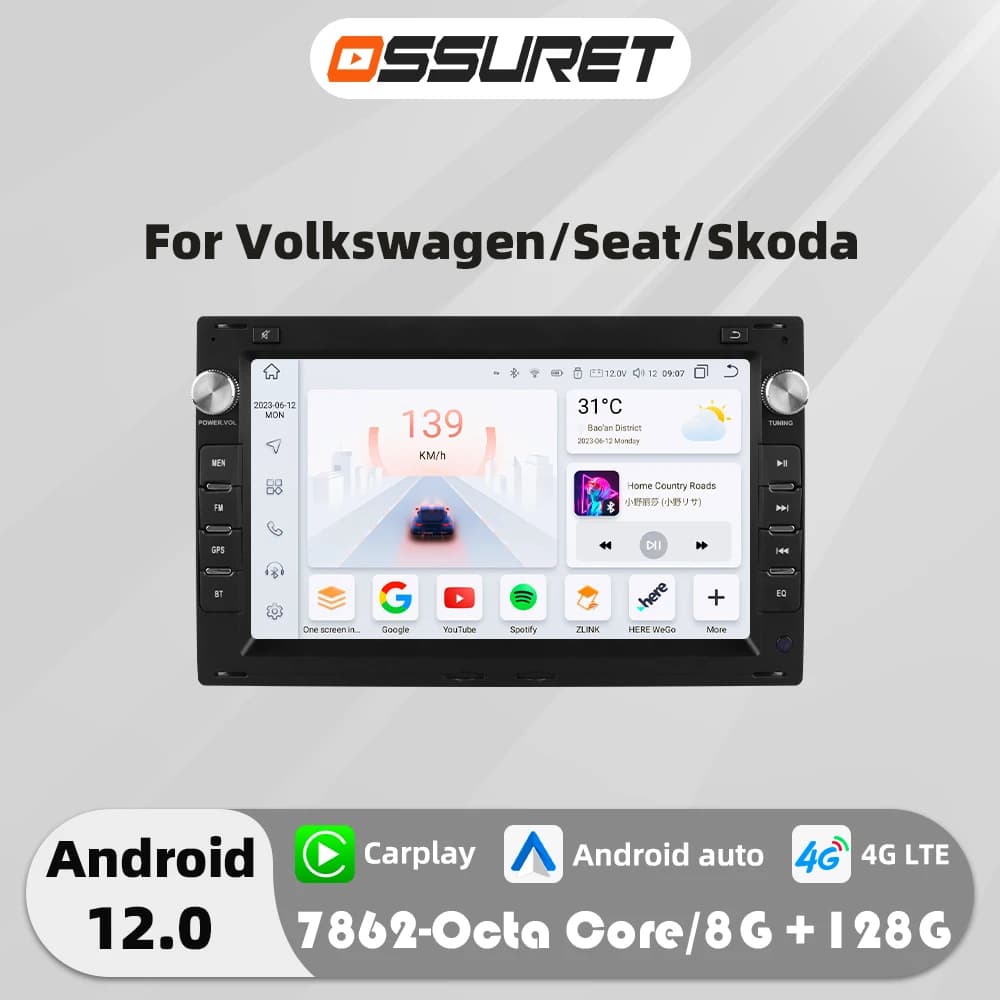 4G 8Core Android Autoradio For Vw Bora Polo Passat B5 Jetta Golf IV Transport T4/T5 LUPO Multimedia Player 2din SWC DSP Carplay